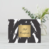 Abstract Black Brushstrokes Gift Certificate (Standing Front)