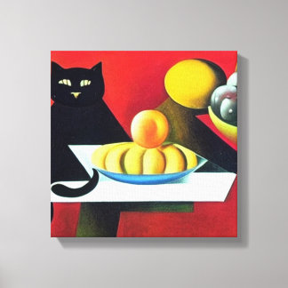 Abstract Black Cat Canvas Print