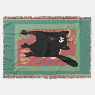 Abstract Black Cat Throw Blanket