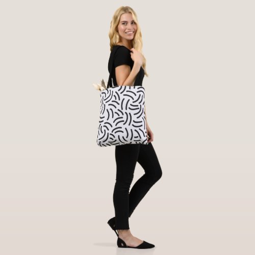 Abstract Black Commas on White Background Tote Bag
