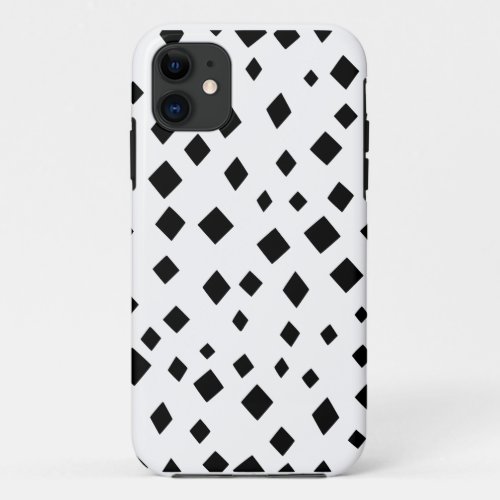 Abstract Black Diamond Shape Pattern iPhone 11 Case