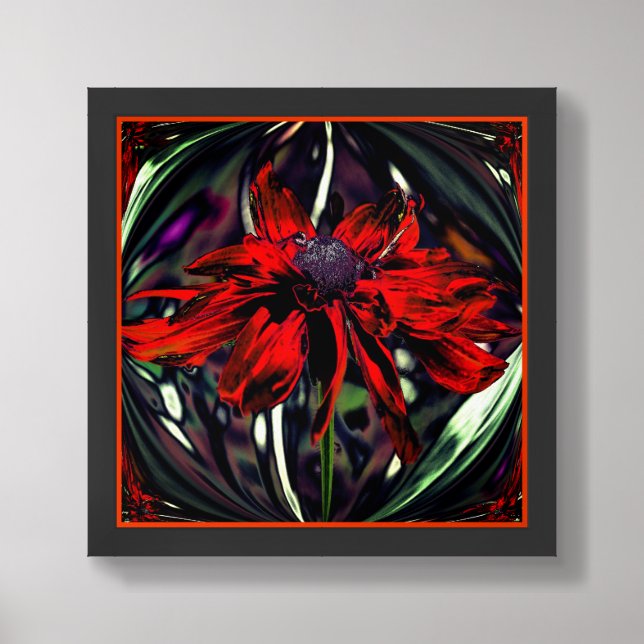 Abstract Black Eyed Susan Flower  Framed Art (Framed Front)
