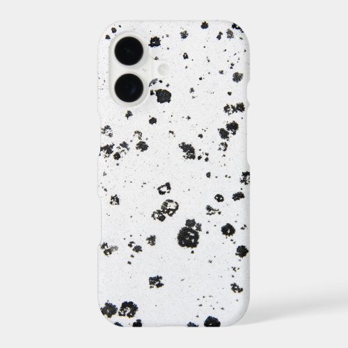 Abstract Black Flecks on Grungy White iPhone 17 Case