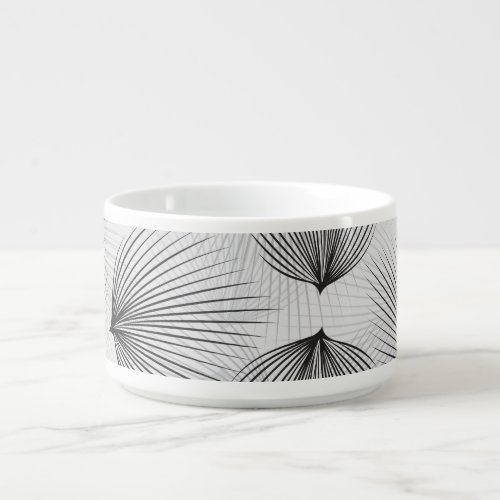 Abstract Black Flowers Grey Elegance Bowl