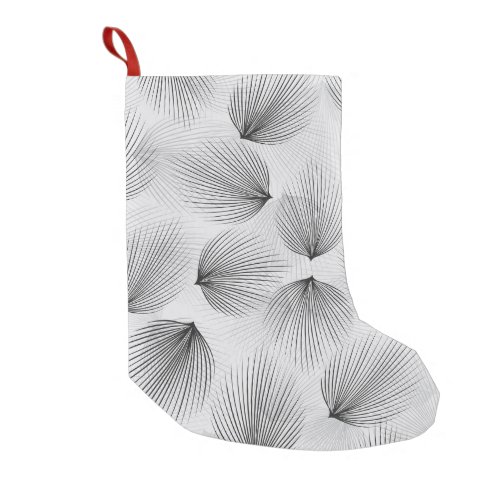 Abstract Black Flowers Grey Elegance Small Christmas Stocking