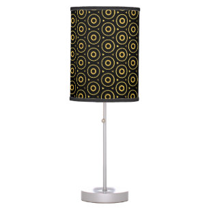 Abstract Black Gold Circles Lamp