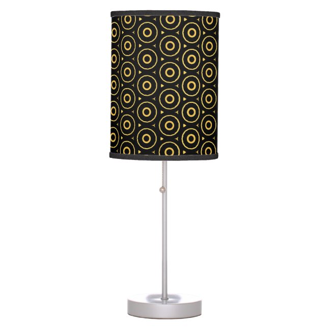Abstract Black Gold Circles Lamp (Front)