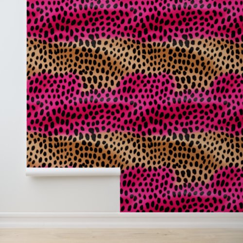 Abstract Black Gold Pink Leopard   Wallpaper