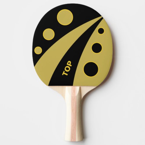 Abstract black  golden waves with circles ping pong paddle