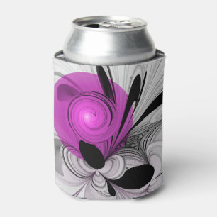 Abstract Black Gray With Magenta Fractal Art Can Cooler
