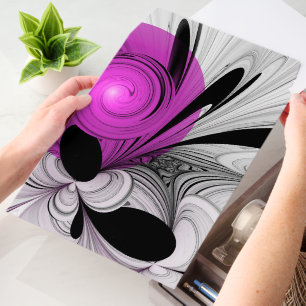 Abstract Black Gray With Magenta Fractal Art Envelope Mailers
