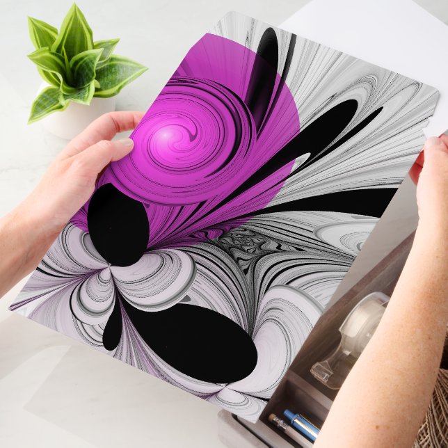 Abstract Black Gray With Magenta Fractal Art Envelope Mailers (Desk)