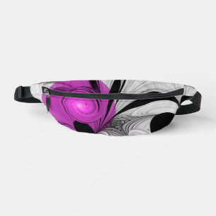 Abstract Black Gray With Magenta Fractal Art Fanny Pack
