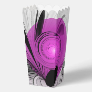 Abstract Black Gray With Magenta Fractal Art Favor Boxes