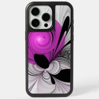 Abstract Black Gray With Magenta Fractal Art