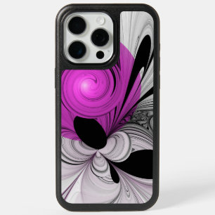 Abstract Black Gray With Magenta Fractal Art iPhone 15 Pro Max Case