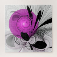 Abstract Black Gray With Magenta Fractal Art