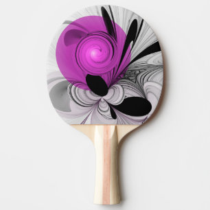 Abstract Black Gray With Magenta Fractal Art Ping Pong Paddle