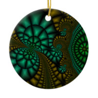 Abstract Black, green, and gold ornament