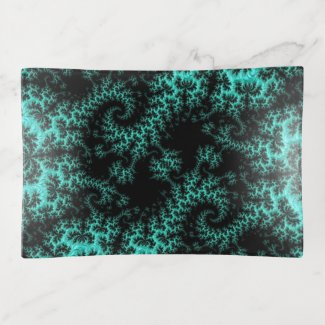Abstract Black Green Fractal Art
