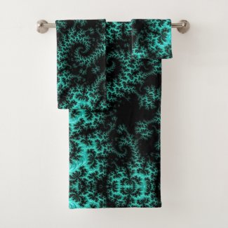 Abstract Black Green Fractal
