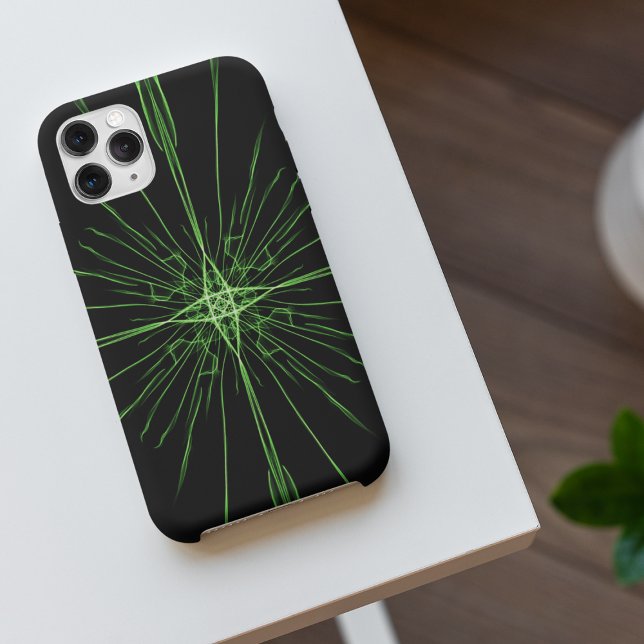 Abstract Black Green Neon Symmetrical Case-Mate iPhone Case (Creator Uploaded)
