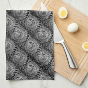 Black White Grey Kitchen & Hand Towels | Zazzle