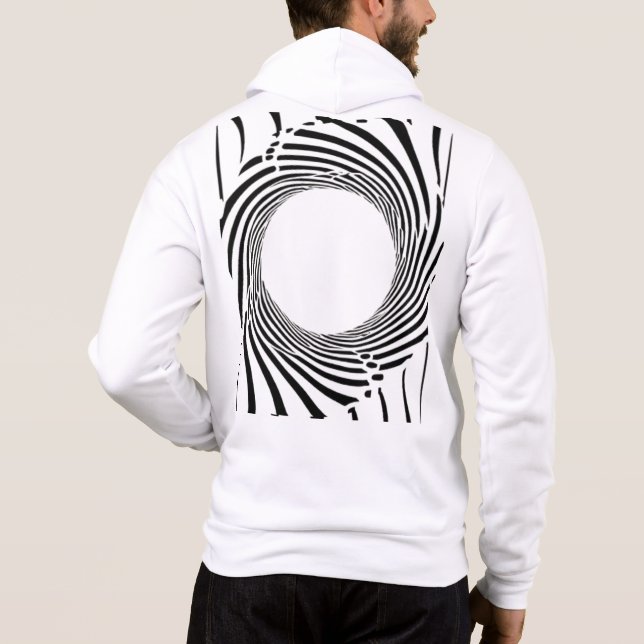 Abstract Black Hole Spiral Line Art  Hoodie (Back)