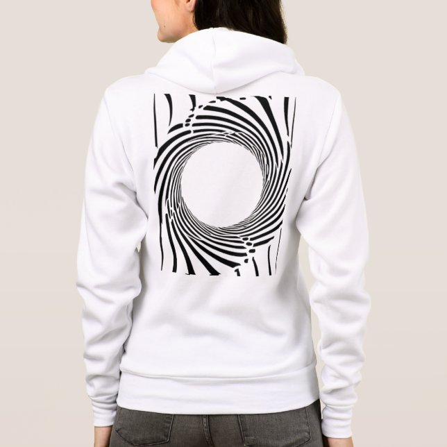 Abstract Black Hole Spiral Line Art  Hoodie (Back)