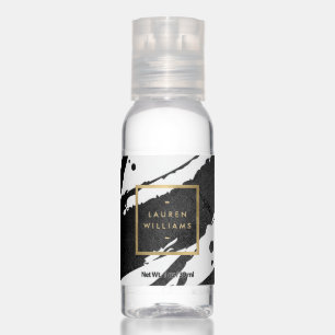 Abstract Black Ink Brushstroke Personalized Hand Sanitizer