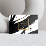 Abstract Black Ink Brushstrokes Business Card at Zazzle