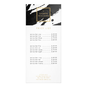 Abstract Black Ink Brushstrokes Rack Card