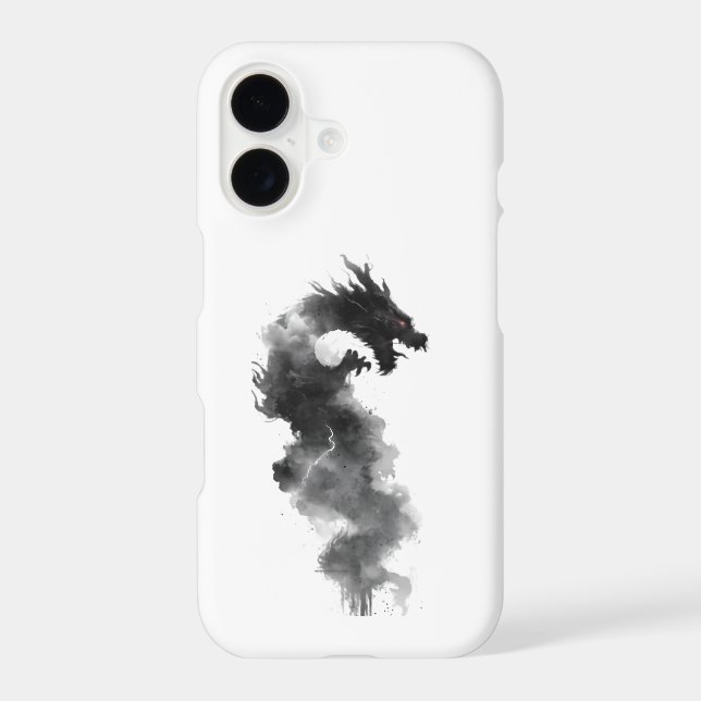 Abstract Black Ink Smoke Dragon Fantasy Phone Case (Back)