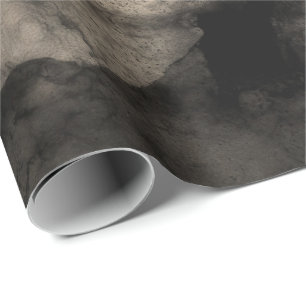 Abstract Black Ivory Creamy Ink Painting Urban Wrapping Paper