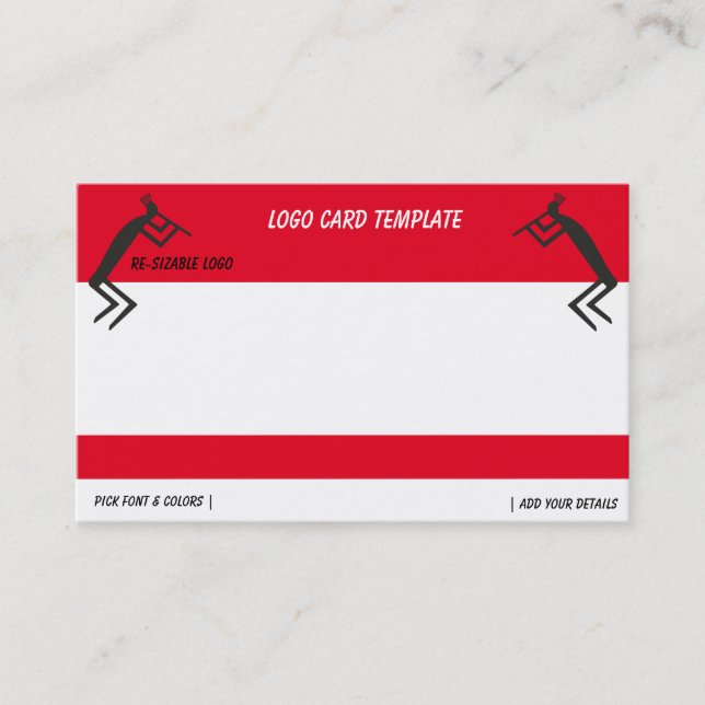 Abstract Black Kokopelli Logo Business Card (Front)