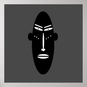 abstract black modern mask poster