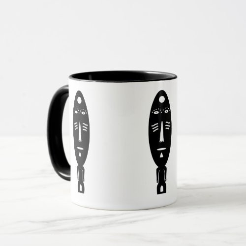 abstract black modern portrait mug