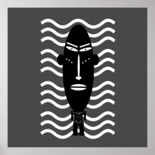 abstract black modern portrait poster