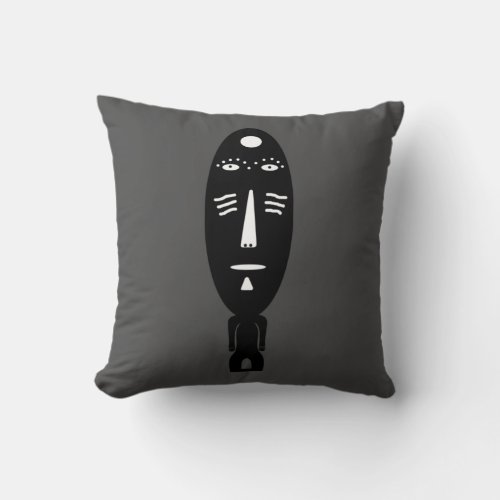 abstract black modern portrait throw pillow