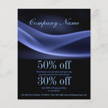 Abstract Black Navy Blue Modern Minimalist Flyer by heresmIcard at Zazzle
