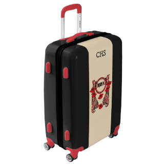 Abstract Black Red Butterflies Flowers Dreaming Luggage