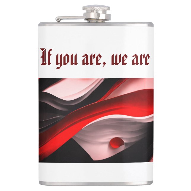Abstract Black & Red Collection Bold Modern- 8Oz  Flask (Front)