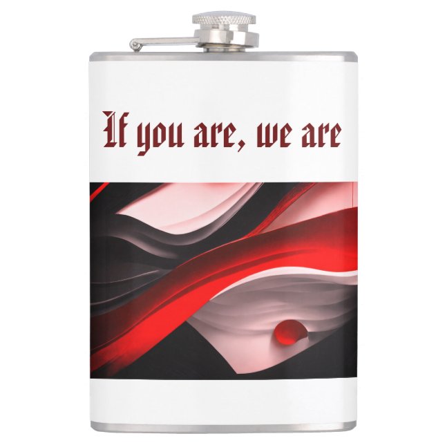 Abstract Black & Red Collection Bold Modern Desig- Flask (Front)