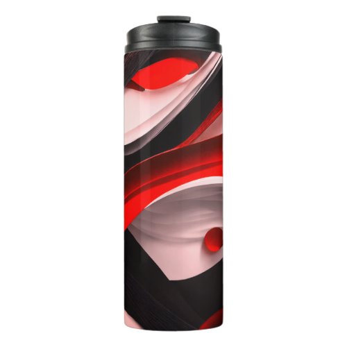 Abstract Black  Red Collection Bold Modern Design Thermal Tumbler