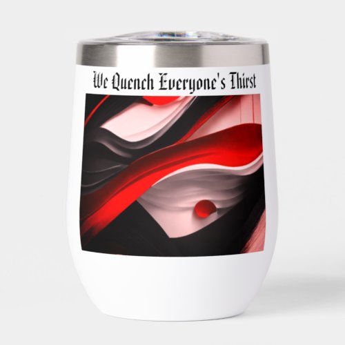 Abstract Black Red Collection Bold Modern Design _ Thermal Wine Tumbler