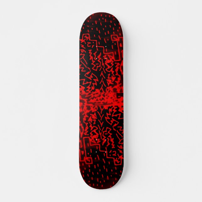Abstract Black/Red Design #2 Skateboard Deck (Front)