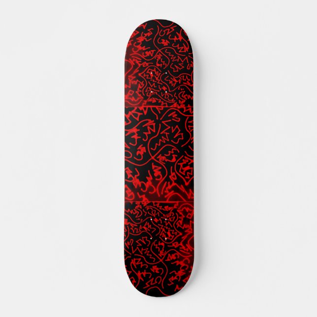 Abstract Black/Red Design #3 Skateboard (Front)