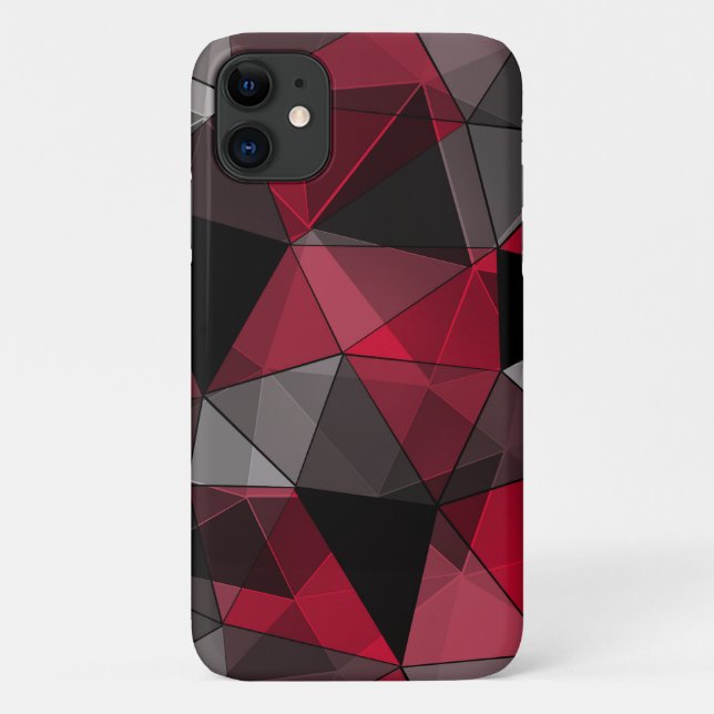 Abstract Black, red, gray geometric. Case-Mate iPhone Case (Back)