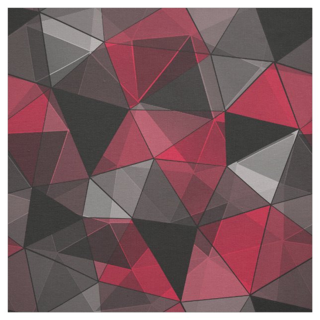 Abstract Black, red, gray geometric. Fabric (Swatch)