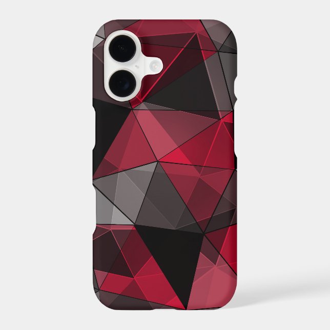 Abstract Black, red, gray geometric. Iphone Case (Back)